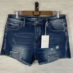 KanCan Canyon Dark Wash Distressed Denim Jean Shorts Stretch NWT 31 KC9211D-SF